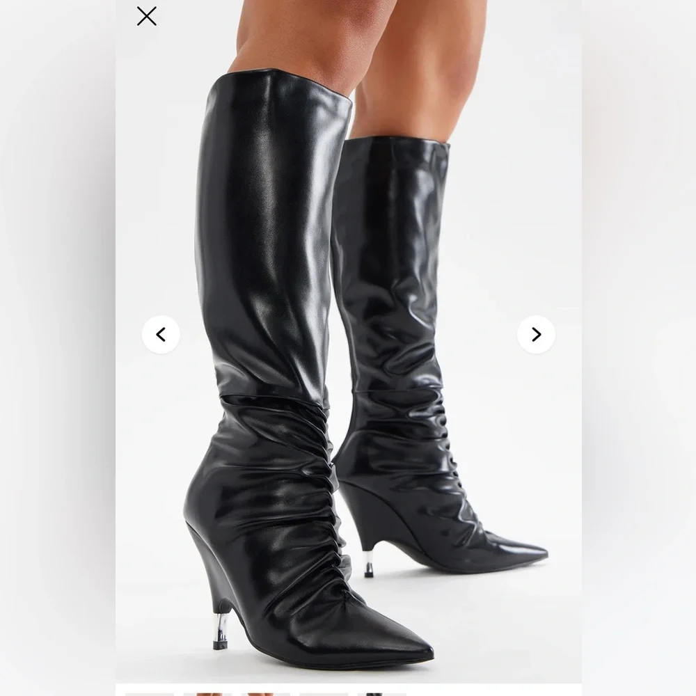 Elegant Black Knee-High Women's Boots nib NWT - Picture 4 of 5